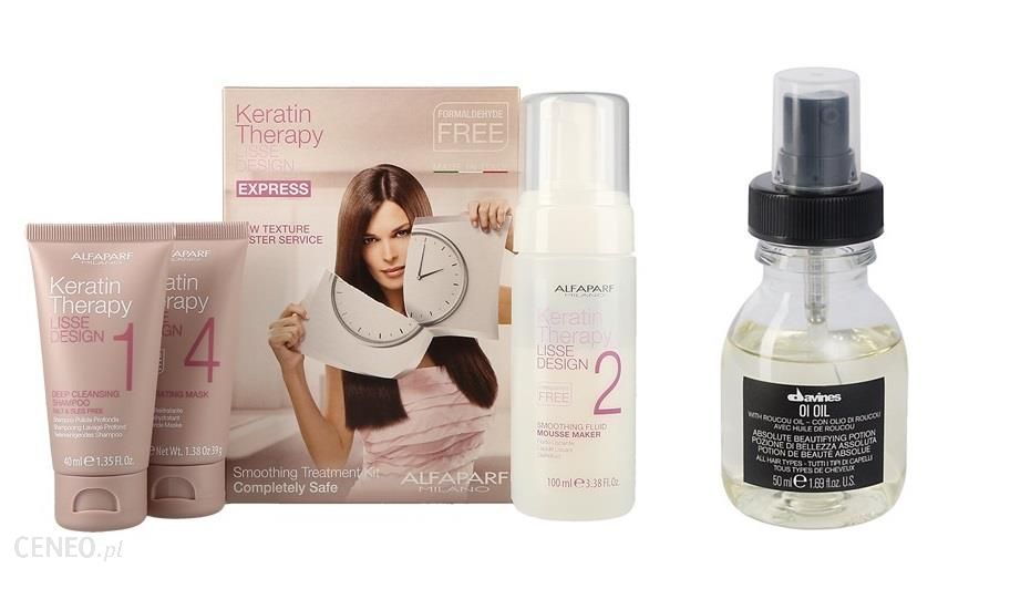Alfaparf Keratin Therapy Kit and OI Oil do włosów keratynowe prostowanie + olejek do włosów 50ml