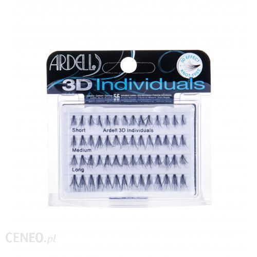 ardell 3D Individuals Combo Pack zestaw Kępki rzęs 12 szt + Kępki rzęs 14 szt Medium Black + Kępki rzęs 28 szt Long Black dla kobiet