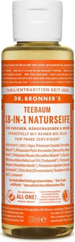 Dr. Bronner'S 18In1 Naturalne Mydło W Płynie Z Drzewem Herbacianym 120 Ml
