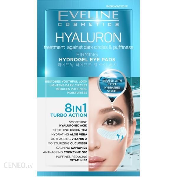 Eveline Hyaluron Płatki hydrożelowe pod oczy rozświetlające 8w1