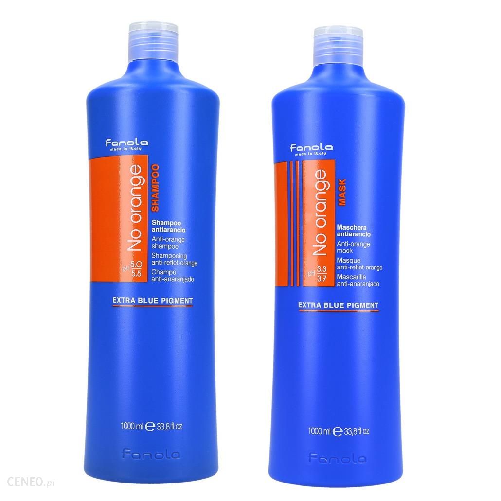 Fanola No Orange szampon neutralizujący ciepłe odcienie na ciemnych włosach 1000ml + maska 1000ml