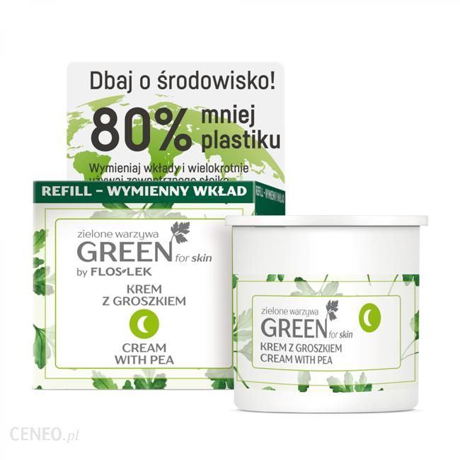 Floslek Green For Skin Odżywczy Krem Do Twarzy Z Groszkiem Na Noc Refill 50Ml