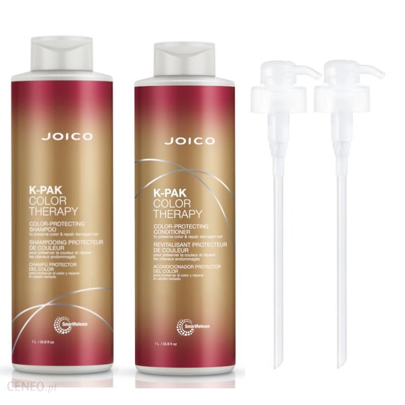 Joico K-Pak Color Therapy Zestaw do włosów farbowanych szampon 1000ml + odżywka 1000ml + 2x Pompka