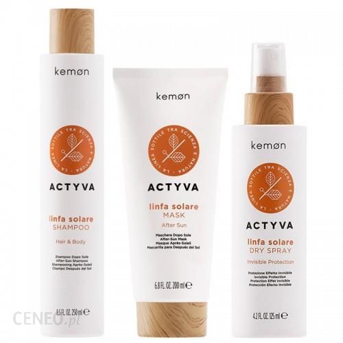 kemon Actyva Linfa Solare zestaw do włosów i ciała po kąpieli słonecznej szampon 250ml + maska 200ml + spray 125ml