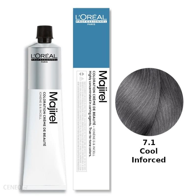 Loreal Majirel Cool Inforced Ochładzająca kolor trwała farba do włosów kolor 7.1 50ml