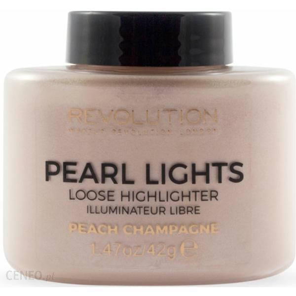 Makeup Revolution Pearl Lights Loose Highlighter Puder Sypki Rozświetlający Peach Champagne 25g