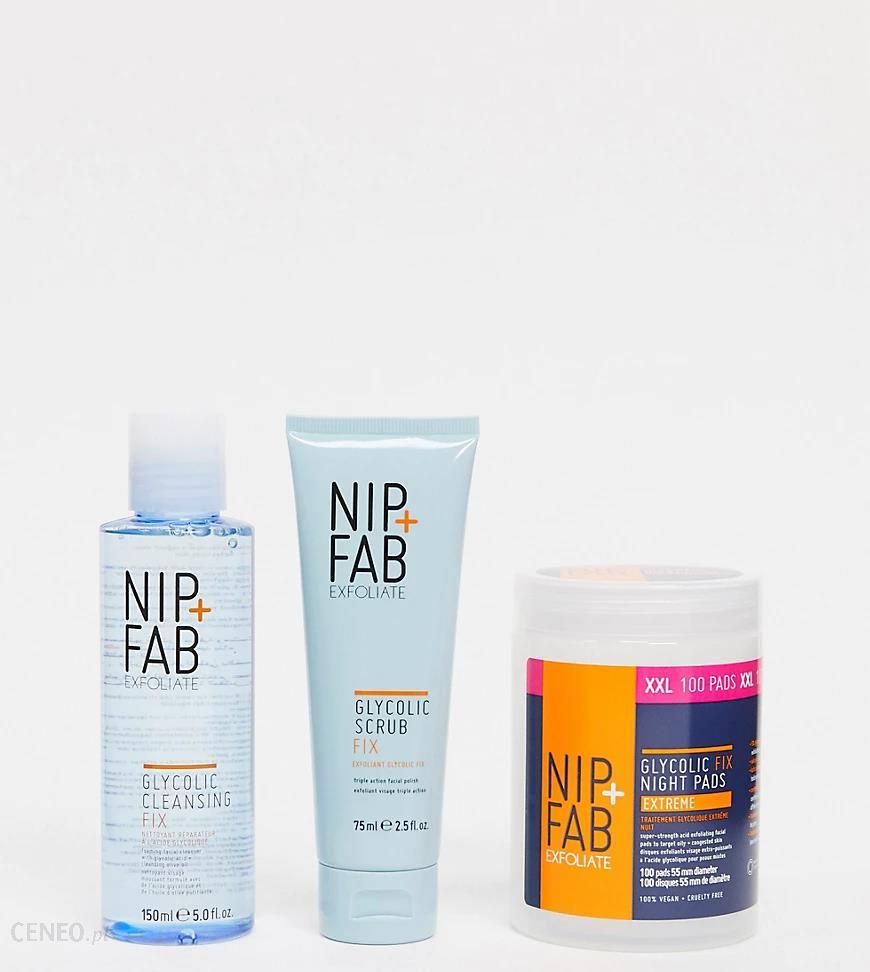 NIP+FAB x ASOS Exclusive Zestaw do 3 etapowej eksfoliacji skóry z kwasem glikolowym