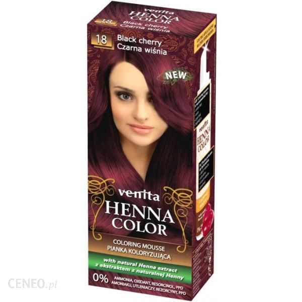 Venita Henna Color Pianka Do Włosów Koloryzująca Z Ekstraktem Z Henny 18 Czarna Wiśnia